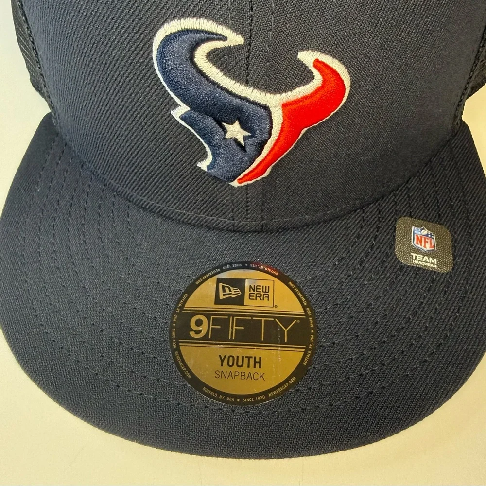 Houston Texans New Era Youth‎ 9FIFTY Trucker Snapback Hat Navy NFL Team Mesh Cap